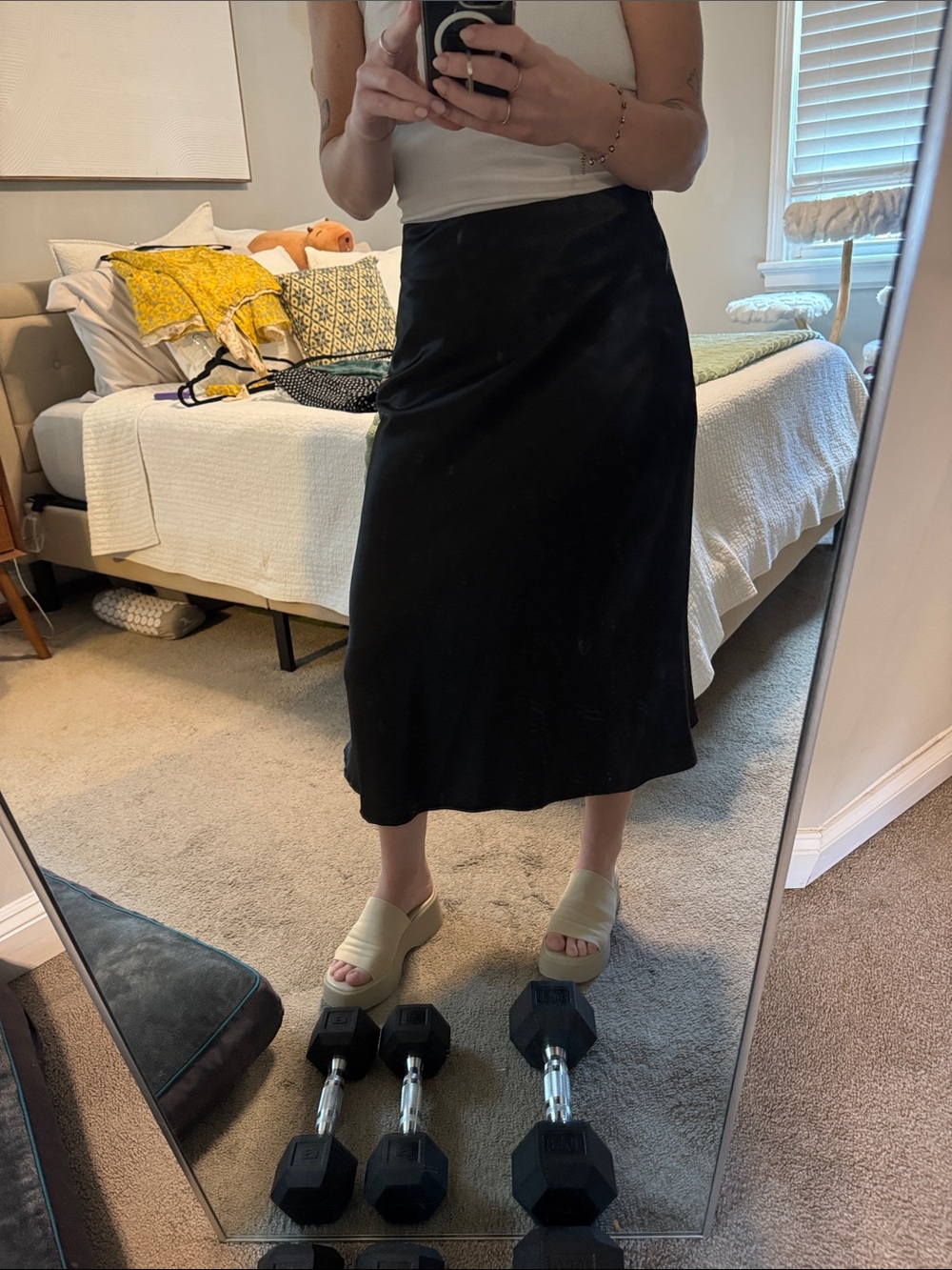 Black Midi Slip Skirt - Versatile Women’s Skirt
